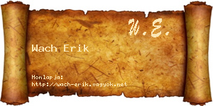 Wach Erik névjegykártya
